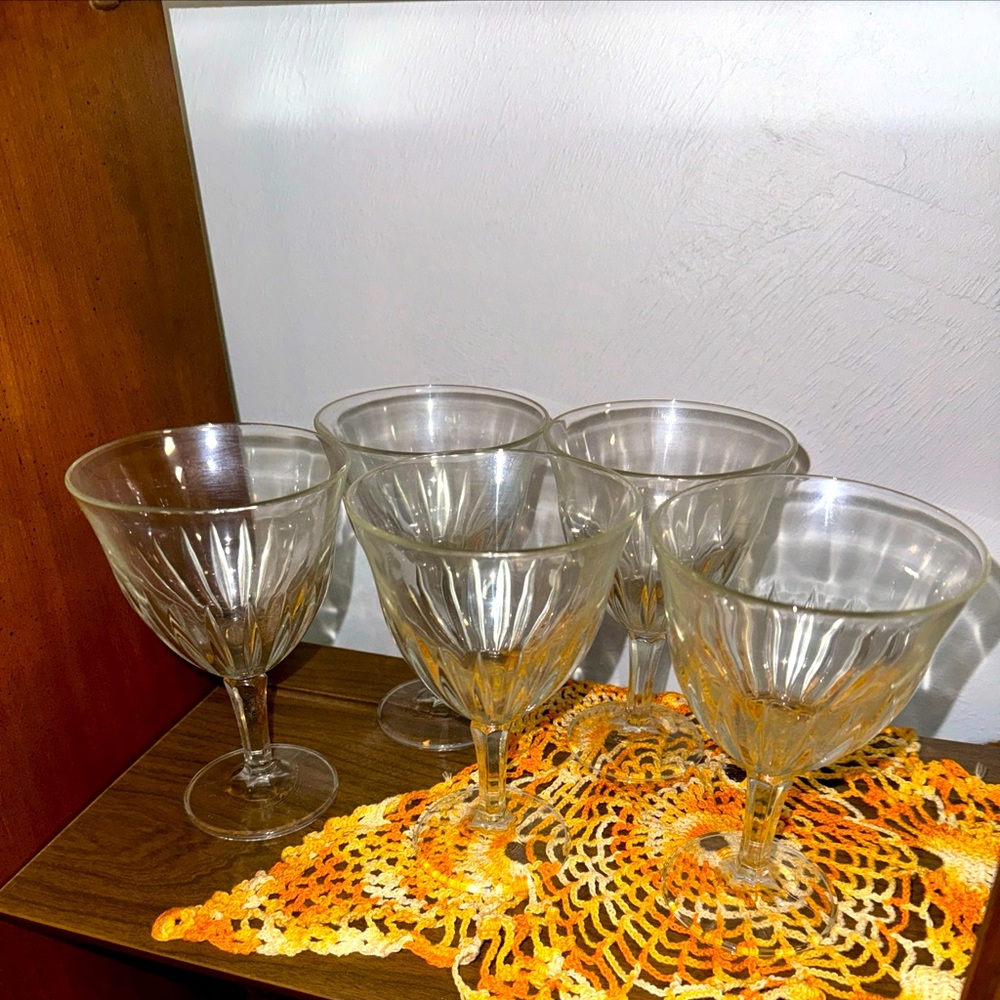 VINTAGE #5 ITALY STAMPED FIDENZA VETRARIA SORRENTO 6” GOBLETS